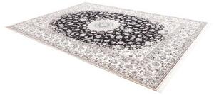 Tappeto Nain 9la Medaglione Floreale Blu Scuro Avorio 245x343 Cm