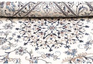 Tappeto Nain Kashmar Medaglione Floreale Avorio Blu 165x243 Cm