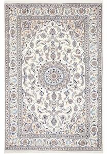 Tappeto Nain Kashmar Medaglione Floreale Avorio Blu 200x307 Cm