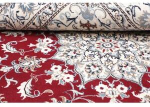 Tappeto Nain Kashmar Medaglione Floreale Rosso Avorio 162x239 Cm