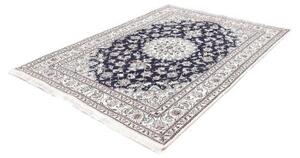 Tappeto Nain Kashmar Medaglione Floreale Blu Scuro Avorio 171x237 Cm