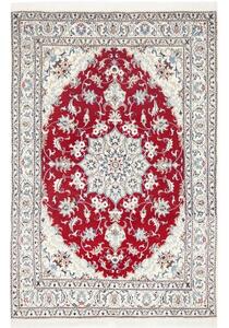 Tappeto Nain Kashmar Medaglione Floreale Rosso Avorio 162x239 Cm