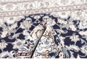 Tappeto Nain Kashmar Medaglione Floreale Blu Scuro Avorio 171x237 Cm