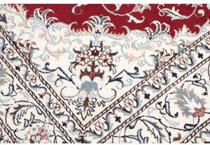 Tappeto Nain Kashmar Medaglione Floreale Rosso Avorio 162x239 Cm