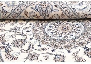 Tappeto Nain Kashmar Medaglione Floreale Avorio Blu 200x307 Cm