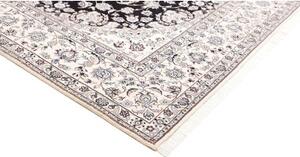 Tappeto Nain 9la Medaglione Floreale Blu Scuro Avorio 245x343 Cm