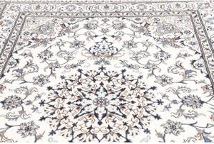 Tappeto Nain Kashmar Medaglione Floreale Avorio Blu 165x243 Cm