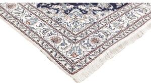 Tappeto Nain Kashmar Medaglione Floreale Blu Scuro Avorio 171x237 Cm