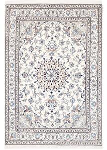 Tappeto Nain Kashmar Medaglione Floreale Avorio Blu 165x243 Cm
