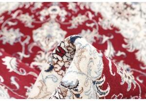Tappeto Nain Kashmar Medaglione Floreale Rosso Avorio 162x239 Cm