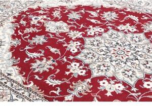 Tappeto Nain Kashmar Medaglione Floreale Rosso Avorio 162x239 Cm