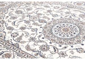 Tappeto Nain Kashmar Medaglione Floreale Avorio Blu 200x307 Cm