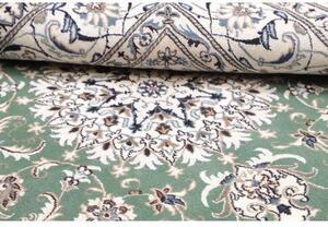 Tappeto Nain Kashmar Medaglione Floreale Verde Salvia Avorio Quadrato 196x198 Cm