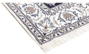 Tappeto Nain Kashmar Floreale Blu Scuro Avorio Quadrato 196x213 Cm