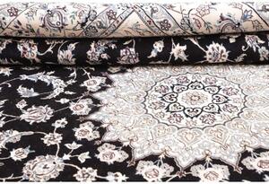 Tappeto Nain 9la Medaglione Floreale Blu Scuro Avorio 245x343 Cm