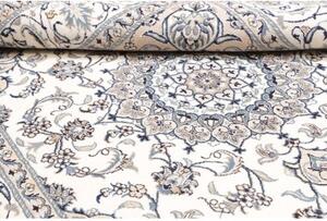 Tappeto Nain Kashmar Medaglione Floreale Avorio Blu 195x249 Cm