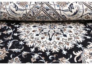 Tappeto Nain Kashmar Medaglione Floreale Blu Scuro Bianco Avorio Quadrato 193x201 Cm