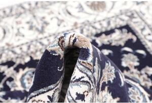 Tappeto Nain Kashmar Floreale Blu Scuro Avorio Quadrato 196x213 Cm