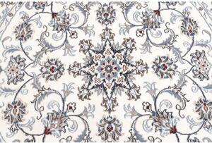 Tappeto Nain Kashmar Medaglione Floreale Avorio Blu Rotondo 145x145 Cm