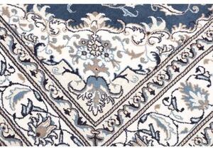Tappeto Nain Kashmar Medaglione Floreale Blu Avorio 172x237 Cm