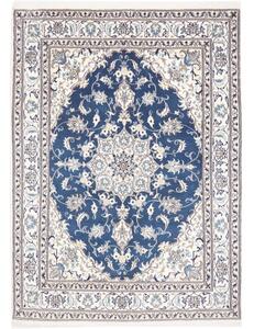 Tappeto Nain Kashmar Medaglione Floreale Blu Avorio 172x237 Cm