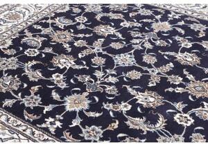 Tappeto Nain Kashmar Floreale Blu Scuro Avorio Quadrato 195x206 Cm