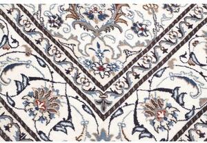 Tappeto Nain Kashmar Medaglione Floreale Rosso Avorio Quadrato 197x208 Cm