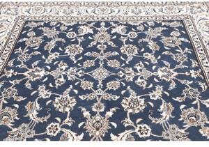 Tappeto Nain Kashmar Floreale Blu Avorio Quadrato 195x203 Cm