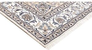 Tappeto Nain Kashmar Medaglione Floreale Avorio Blu 195x296 Cm