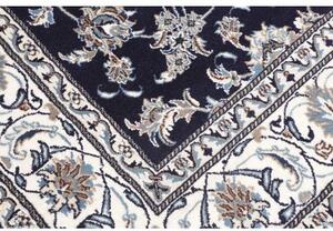 Tappeto Nain Kashmar Floreale Blu Scuro Avorio Quadrato 195x206 Cm
