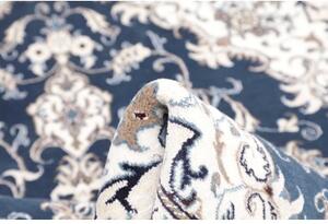 Tappeto Nain Kashmar Medaglione Floreale Blu Avorio 172x237 Cm