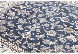 Tappeto Nain Kashmar Floreale Blu Avorio Quadrato 195x203 Cm