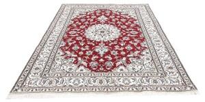 Tappeto Nain Kashmar Medaglione Floreale Rosso Avorio 167x247 Cm