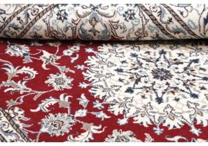 Tappeto Nain Kashmar Medaglione Floreale Rosso Avorio 167x247 Cm