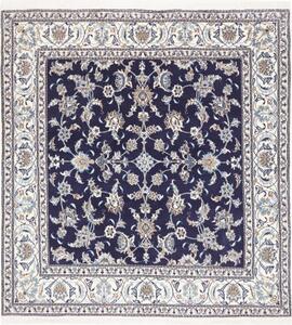 Tappeto Nain Kashmar Floreale Blu Scuro Avorio Quadrato 195x206 Cm