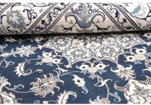 Tappeto Nain Kashmar Medaglione Floreale Blu Avorio 172x237 Cm