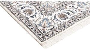 Tappeto Nain Kashmar Medaglione Floreale Blu Scuro Bianco Avorio Quadrato 193x201 Cm