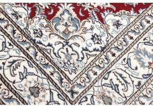 Tappeto Nain Kashmar Medaglione Floreale Rosso Avorio 167x247 Cm