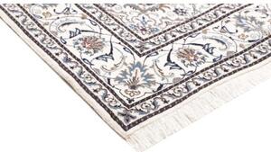 Tappeto Nain Kashmar Medaglione Floreale Rosso Avorio Quadrato 197x208 Cm