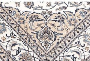Tappeto Nain Kashmar Medaglione Floreale Avorio Blu 195x296 Cm