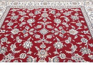 Tappeto Nain Kashmar Floreale Rosso Avorio Quadrato 197x204 Cm