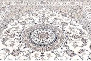 Tappeto Nain Kashmar Medaglione Floreale Avorio Blu 195x249 Cm