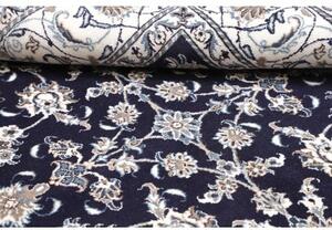Tappeto Nain Kashmar Floreale Blu Scuro Avorio Quadrato 196x213 Cm