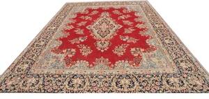 Tappeto Kerman Medaglione Floreale Rosso Blu 295x396 Cm