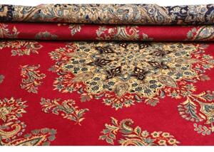 Tappeto Kerman Medaglione Floreale Rosso Blu Scuro 235x316 Cm