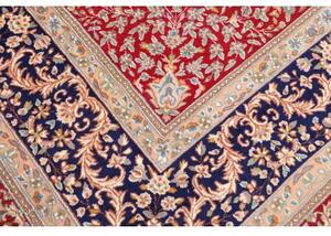 Tappeto Kerman Medaglione Floreale Rosso Blu Scuro 300x402 Cm