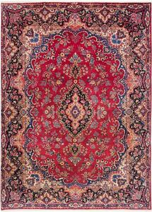 Tappeto Kerman Medaglione Floreale Rosso Blu Notte 251x336 Cm