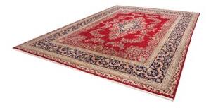 Tappeto Kerman Medaglione Floreale Rosso Blu Scuro 300x402 Cm