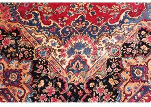 Tappeto Kerman Medaglione Floreale Rosso Blu Notte 251x336 Cm