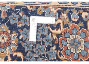 Tappeto Kerman Medaglione Floreale Blu Notte Avorio 257x350 Cm